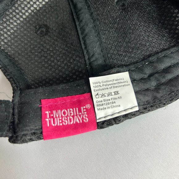 T Mobile Tuesdays Ball Cap Black Pink One Size Breathable Mesh Back Adjustable - Picture 7 of 11